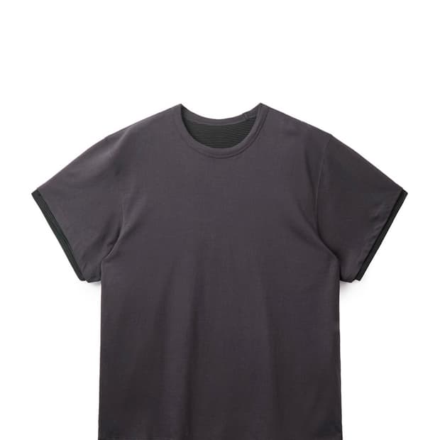 해칭룸 two face tee 1/2 purple charcoal