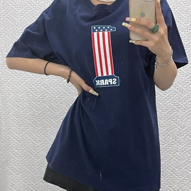 스피크 USA 빈티지 올드스쿨 레트로 성조기 반팔티 L C13911