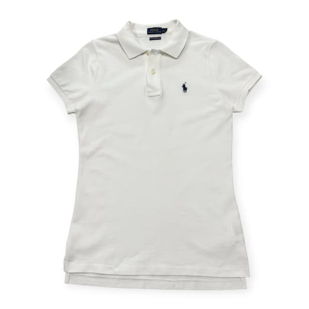 폴로 랄프로렌 화이트 스키니핏 카라티 