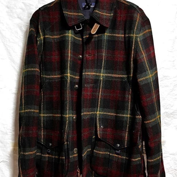 새제품 레어템 폴로랄프로렌 알파카 울 헌팅 타탄 자켓 큰 M