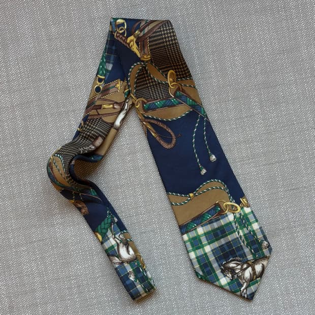 90s 프랑스 LANCEL 엘레강스 클래식 실크 타이