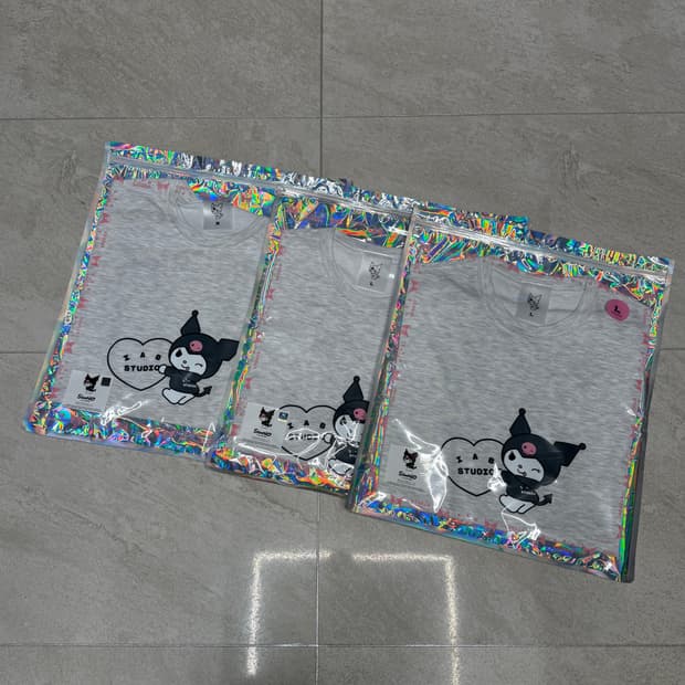 미개봉 새상품 [M,L] 아이앱 쿠로미 하트 티셔츠 라이트 그레이 판매