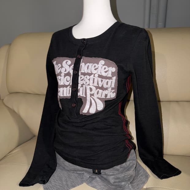 button-up patch detail long sleeve