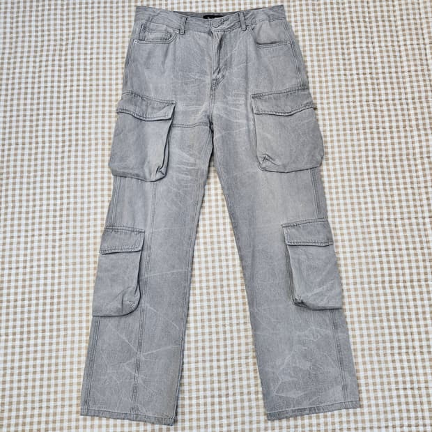 스모크라이즈 와이드 카고 면바지 남자32