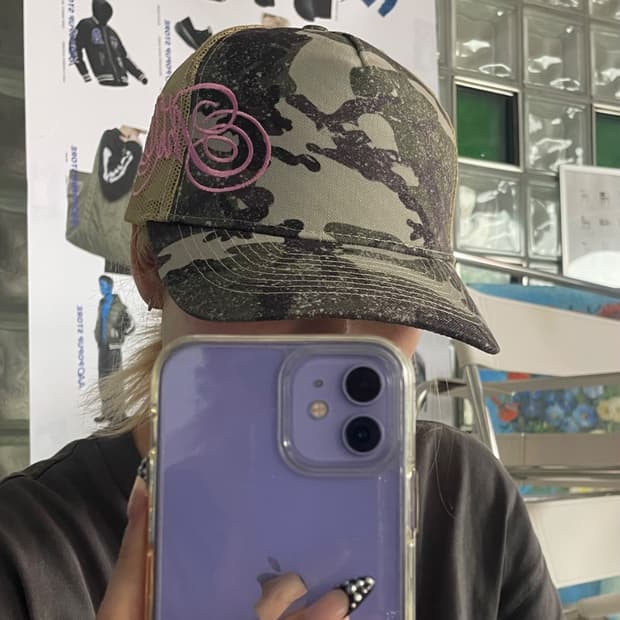 side script logo trucker cap 사이드 로고 캡