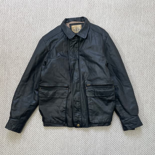 빈티지 A-2 플라이트 레더 봄버자켓 