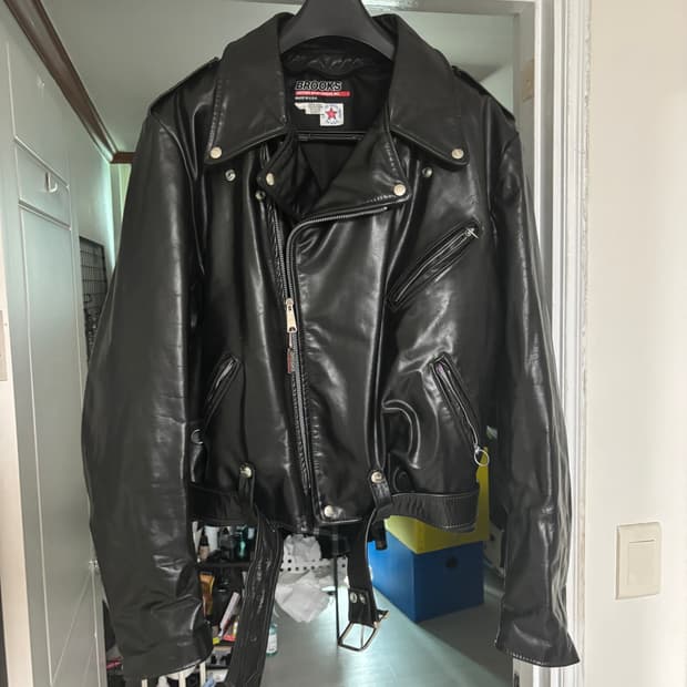 brooks / 말가죽 라이더 자켓 / 54 ( 115 3xl )