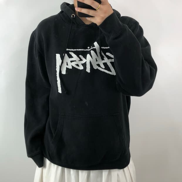 [L] 스투시 블랙 후드티