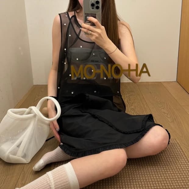 monoha sequinned organza sleeveless
