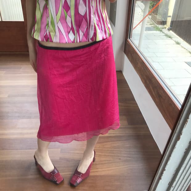 vintage pop pink skirt