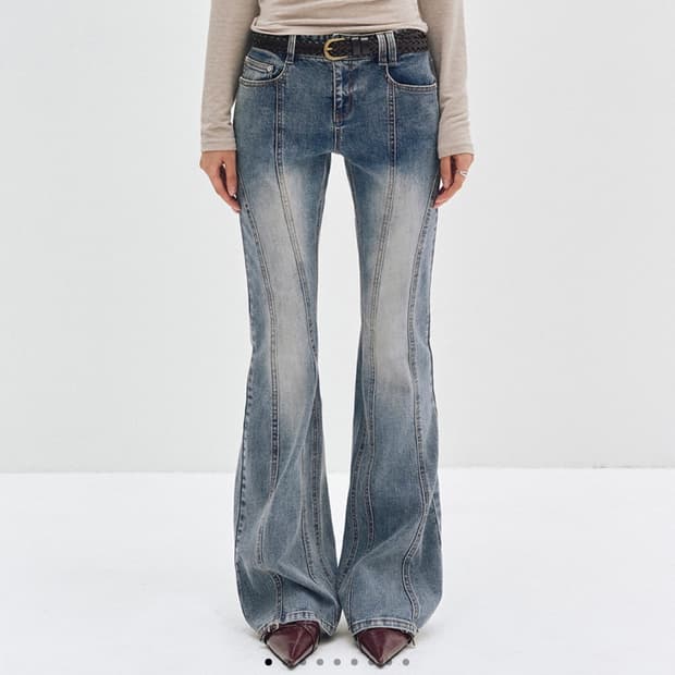 Decet 커브드 슬림 로우라이즈 진