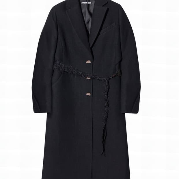 혜인서 세라믹 버튼 롱 코트 블랙 2