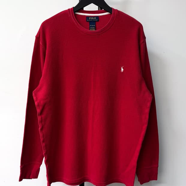폴로 랄프로렌 워시드 레드 롱슬리브