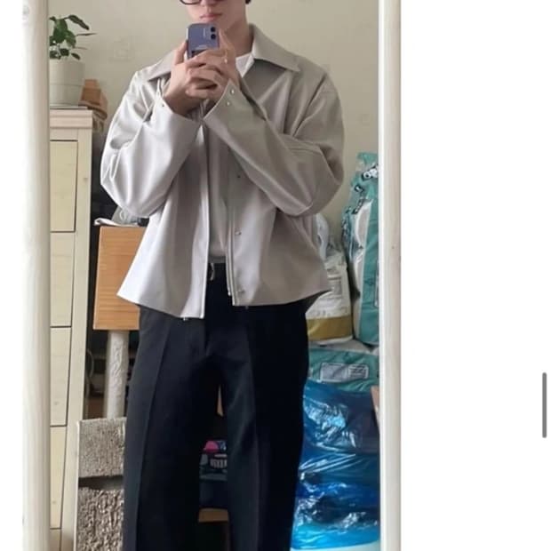 아르반 2WAY 스냅 블루종 아이보리