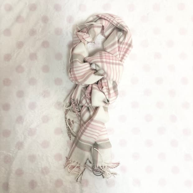 일본빈티지 이스트보이 딸기초코 머플러 히메갸루라떼갸루목도리머플러