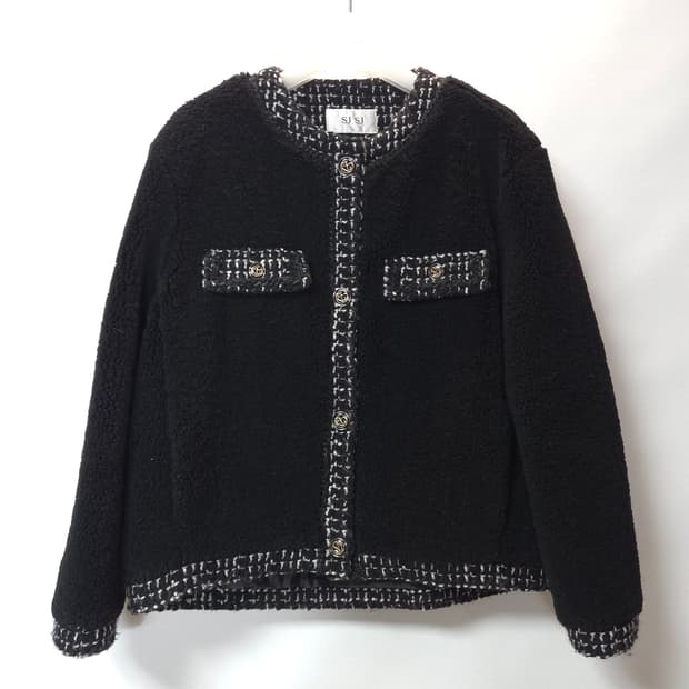 한섬 SJSJ 2021 트위드 배색 부클 자켓 44~66