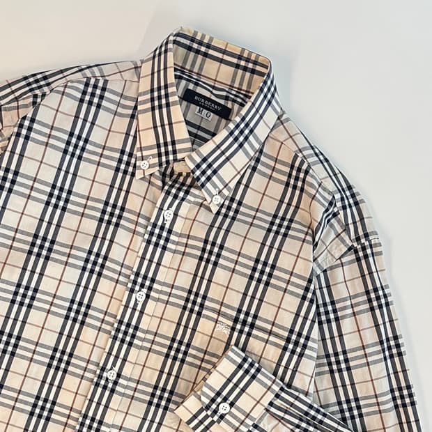 버버리 made in japan 체크 패턴 셔츠 (XL)