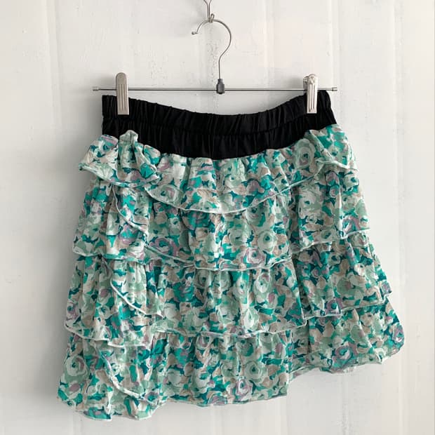 Mint Tiered Mini Skirt