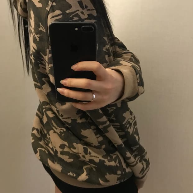 vintage 카모 후드집업