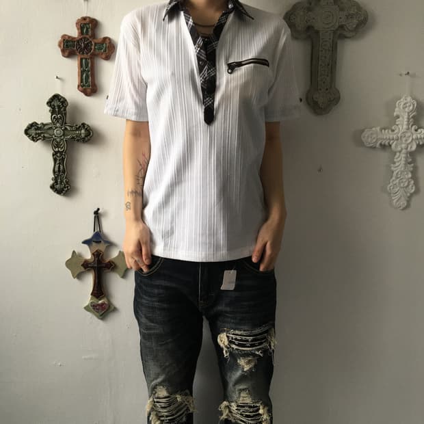 Collar point pk t shirt