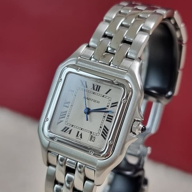 까르띠에 팬더 스틸 미디움 M 쿼츠 남녀공용 시계 04년