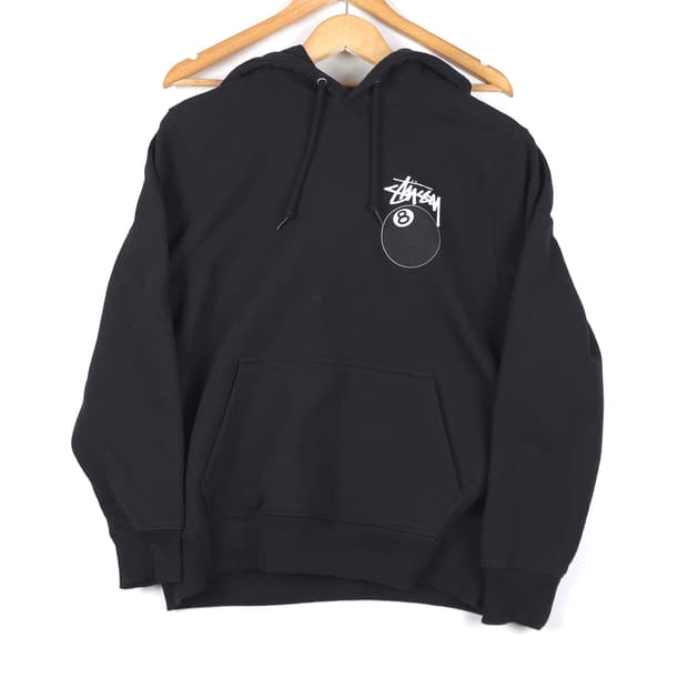 스투시 에잇볼 코튼 후드티 블랙 (XS)