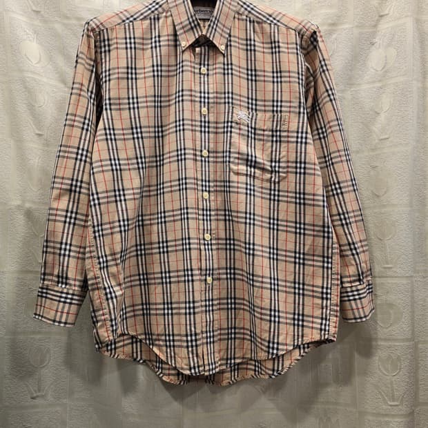 버버리 체크 남방 100% 코튼 95