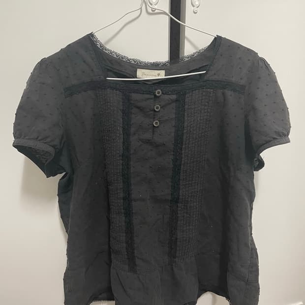 빈티지 도트 블라우스