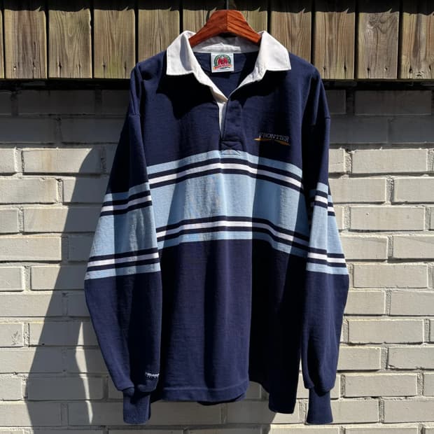 [2XL]BARBARIAN 바바리안 캐나다제 네이비 럭비 티셔츠