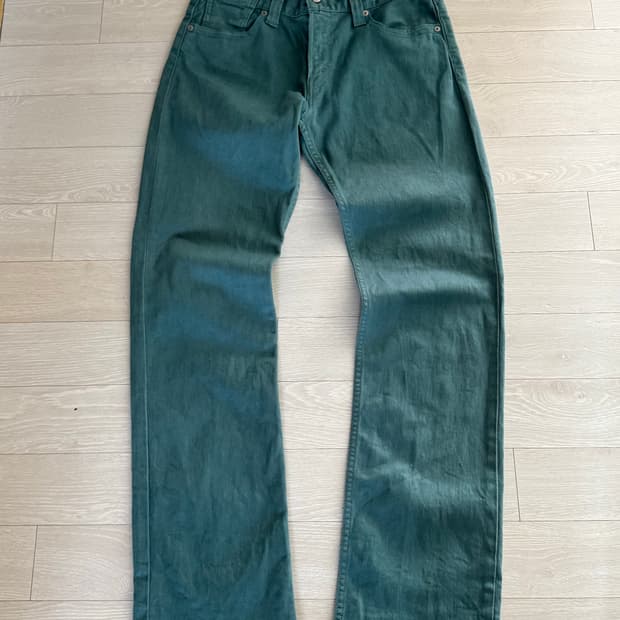 리바이스 523 스트레이트핏 그린 데님 팬츠
