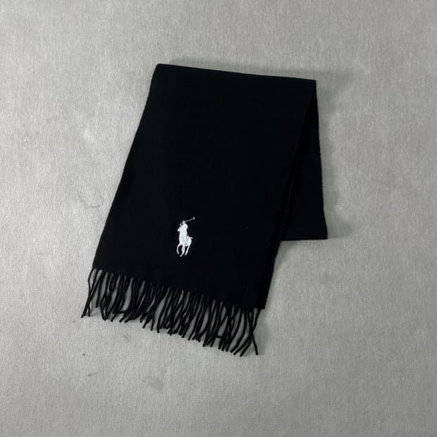 폴로랄프로렌 화이트 빅포니 램스울머플러