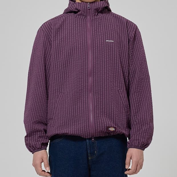 디키즈 그리드 체크 바람막이 퍼플 s