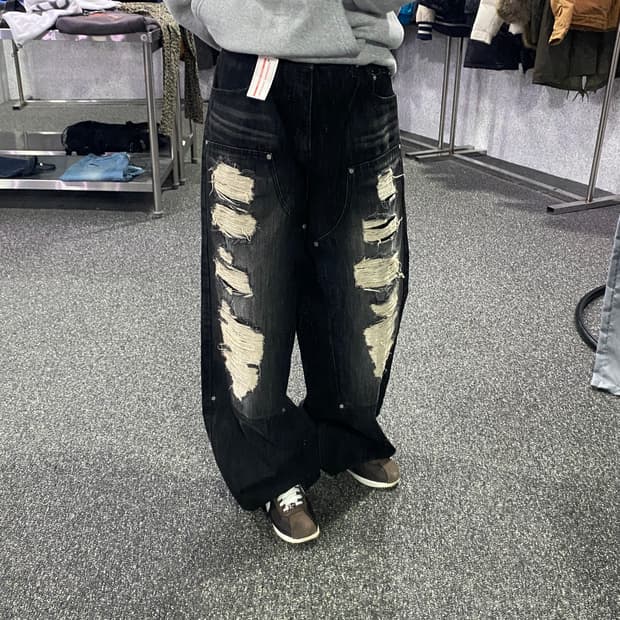 빈티지 디트로이트 워싱 와이드팬츠 B3250