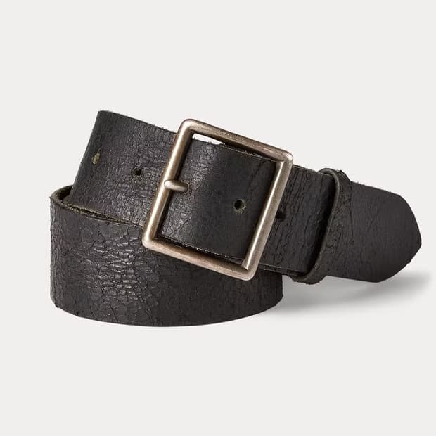 RRL 더블알엘 벨트 디스트레스드 레더 가죽 빈티지 블랙 32