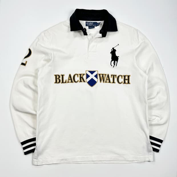 폴로 랄프로렌 블랙와치 클래식 PK 럭비티 M