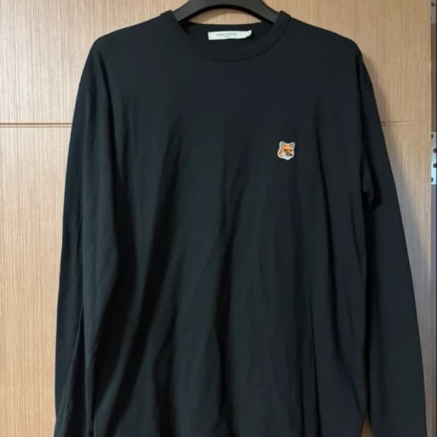 메종키츠네 긴팔 티셔츠 블랙 라지