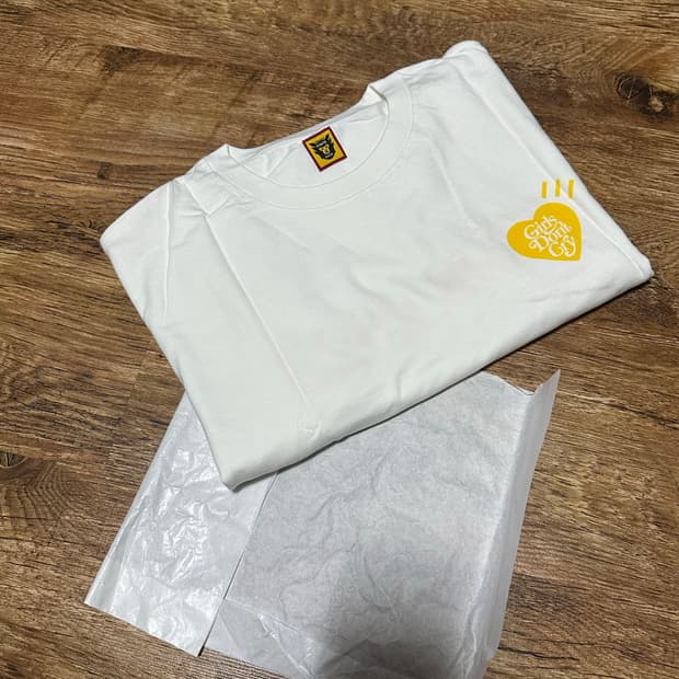 [XXL] 휴먼메이드 하트 Anniversary 티셔츠 옐로우 새상품