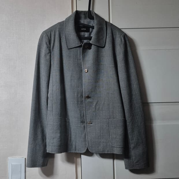 시스템 카라 트위드 자켓