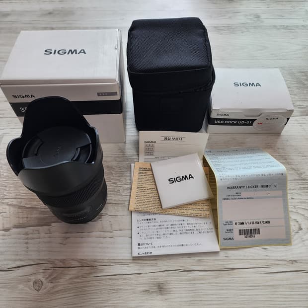 (캐논마운트)시그마 아트 35mm f1.4 렌즈 USB 시그마독 포함 팜