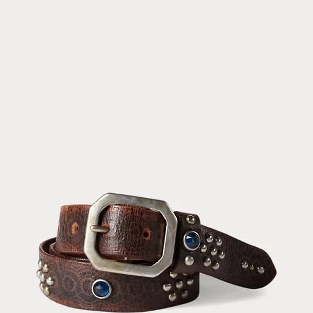 RRL 라스코 스터드 레더벨트 28