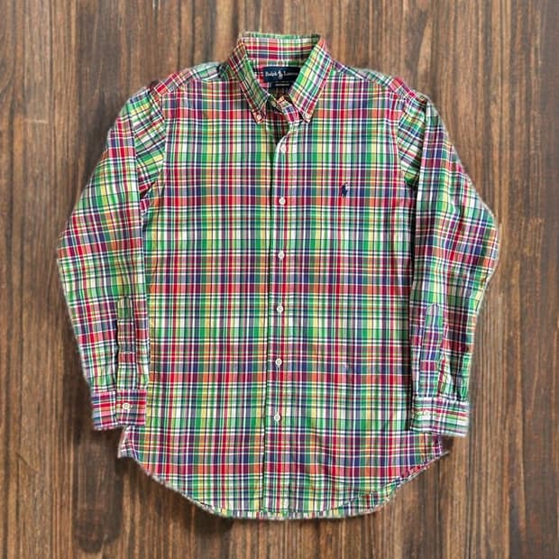 폴로랄프로렌 커스텀핏 마드라스 체크 셔츠 Made in India