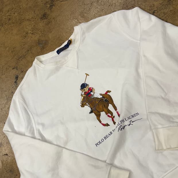 폴로 랄프로렌 테디베어 화이트 맨투맨