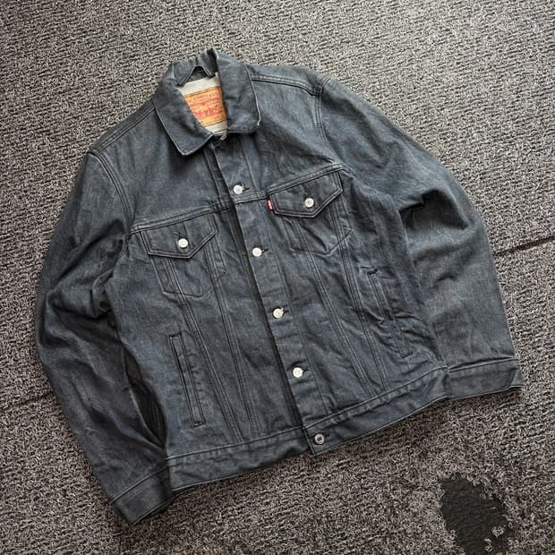 리바이스 흑청 데님 트러커 워크 자켓 3261