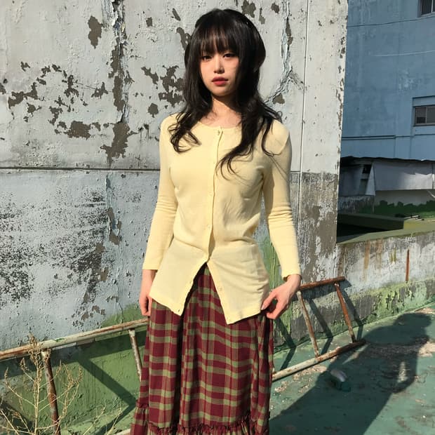 소프트 옐로우 가디건