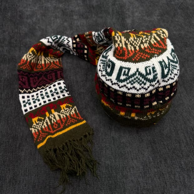 빈티지 에스닉 후드 스카프