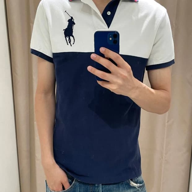 폴로 랄프로렌 클래식핏 배색 빅포니 반팔 카라 티셔츠 R2874