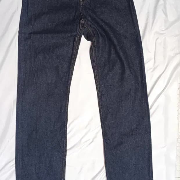 [새제품]32 코스 셀비지 데님팬츠 릴렉스드 진 청바지 생지 테이퍼드핏