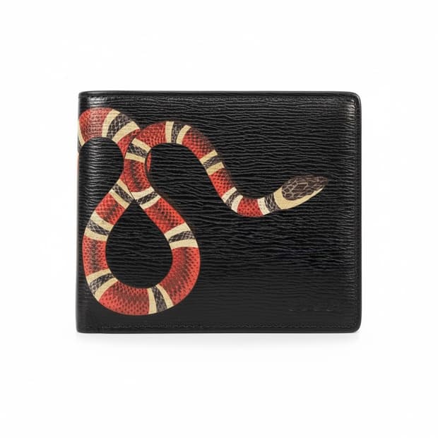 구찌 정품 스네이크 뱀 반지갑 블랙