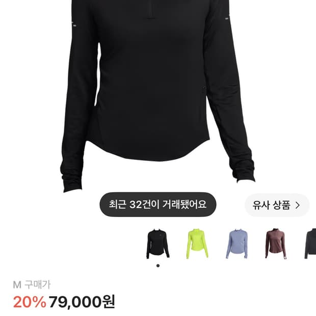 나이키 스위프트 드라이핏 UV 쿼터 집 러닝탑 블랙 M 새상품