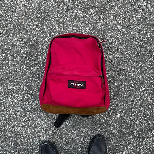 90s-00s Eastpak Leater Bottom Backpack